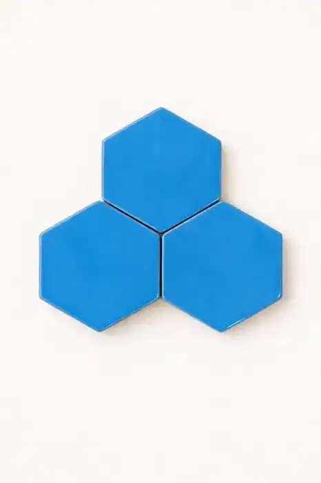 Hexagonito Deslavado Azul Turquesa